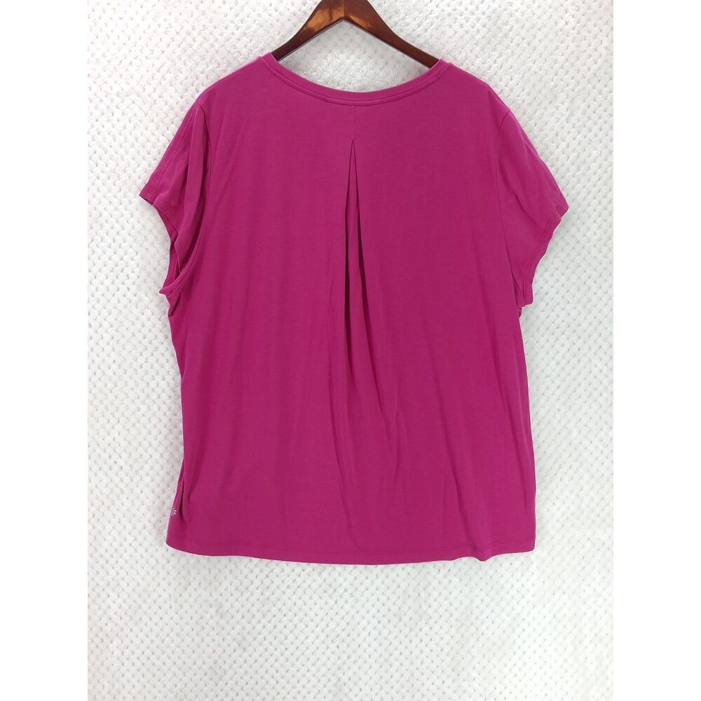 Athleta With Ease Tee Women's Large Vibrant Fuchsia Short Sleeve High-Low Hem - Picture 5 of 13